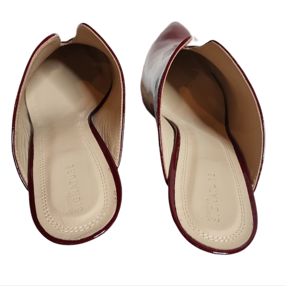 Nordstrom Red Patent Leather Pointed Toe Slide On 3" Heels Shoes Size EU 41 - Picture 9 of 17